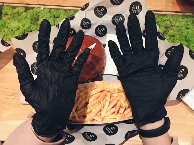 черные перчатки black star burger