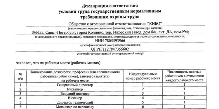 Декларация соответствия условий труда станет бессрочной