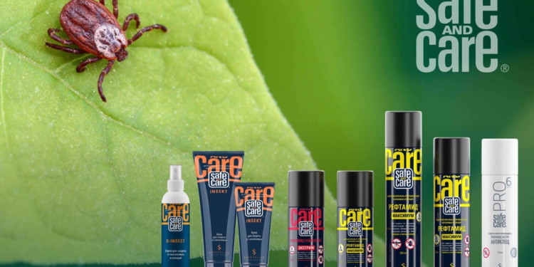 Средства Safe and Care для защиты от укусов кровососущих насекомых и клещей