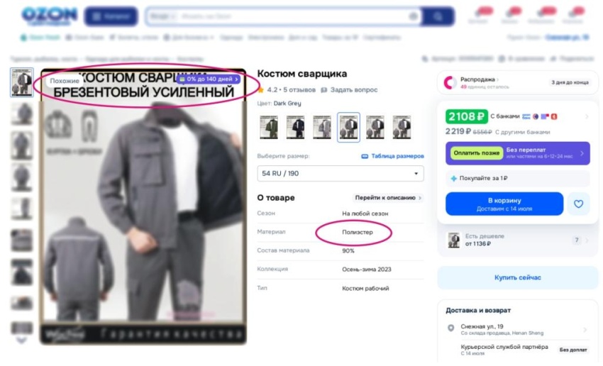Анализ СИЗ, представленных на OZON, «Все Инструменты», «Комус», ЭТМ